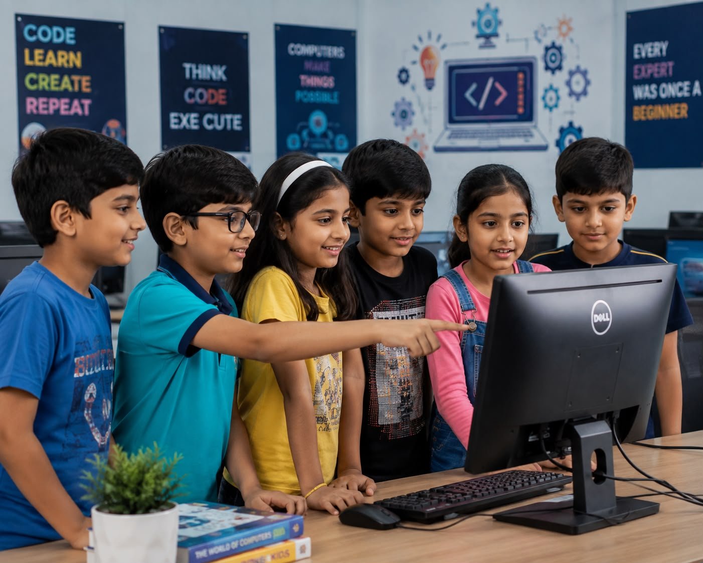 Students learning digital skills in Academy classroom